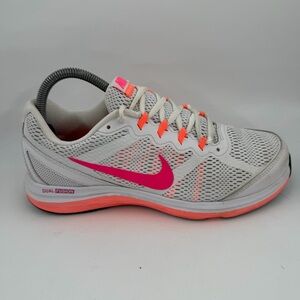 Nike Women’s Dual Fusion Run 3 - SZ 8.5 - White Neon Lace-Up Running Shoes